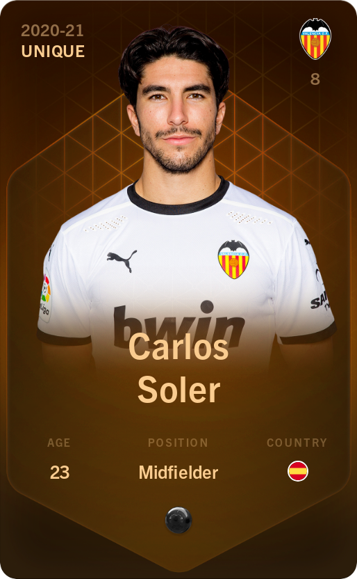 Sorare - Sorare Official - Carlos Soler 2020-21 • Unique - NFT # 81816101345532299124406083148986068981580854928534367010713136019669486531871