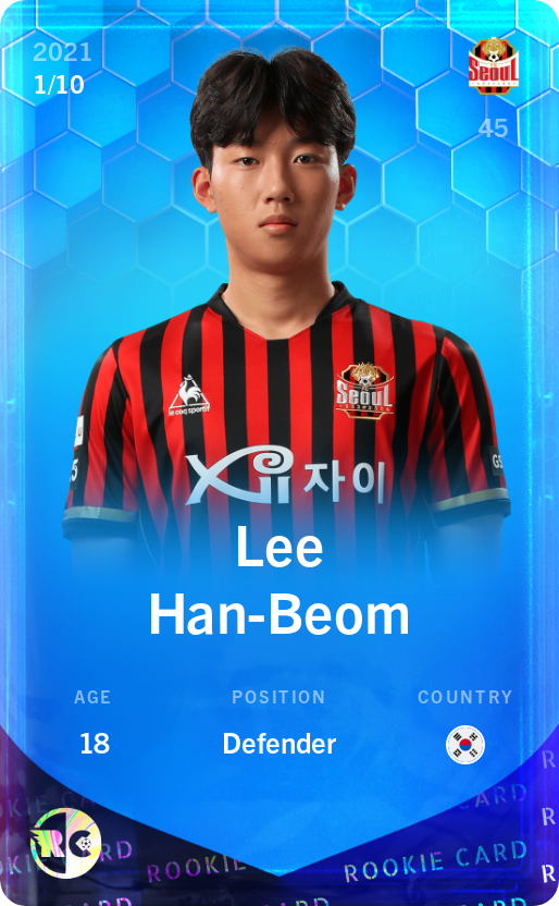 Sorare - Sorare Official - Lee Han-Beom 2021-22 • Super Rare 1/10 - NFT # 42554061714515260821824784763342726618698854749773854280401629448330264364434