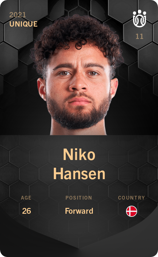 Sorare - Sorare Official - Niko Hansen 2021-22 • Unique - NFT # 48469162943829520317792988581932033517852625804617237412866742676970920867213