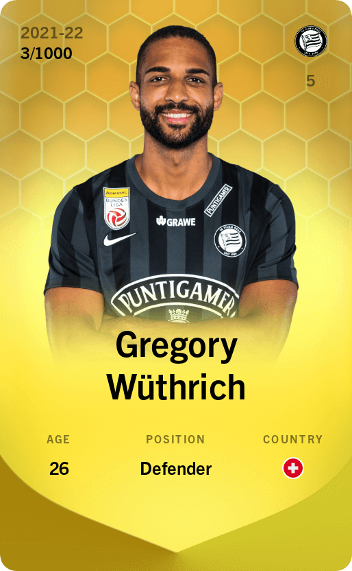 Gregory Wüthrich 2021-22 • Limited 3/1000