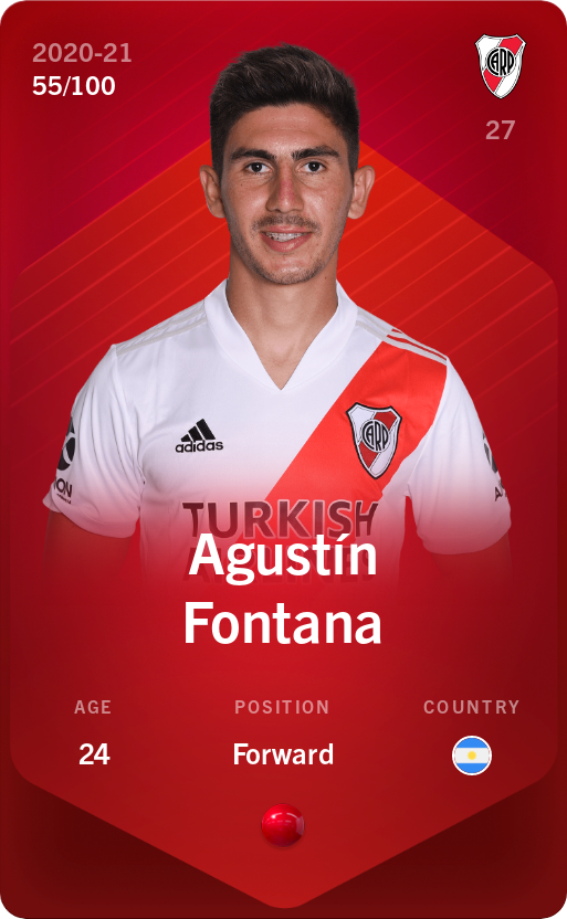 Sorare - Sorare Official - Agustín Fontana 2020-21 • Rare 55/100 - NFT # 52938874599978907721624543165895206385478078426770460680489795184354282353306