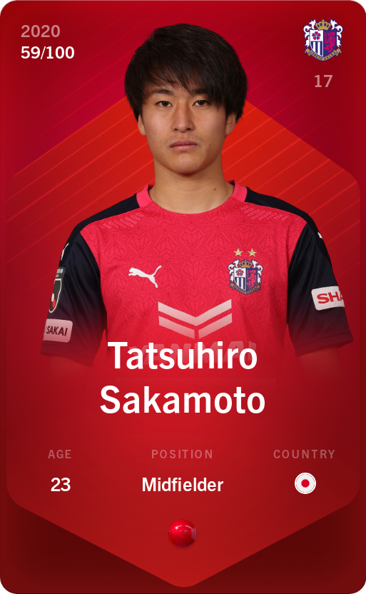 Sorare - Sorare Official - Tatsuhiro Sakamoto 2020-21 • Rare 59/100 - NFT # 106066548020714203002556229574485055670397092653395962670594980903367903724671