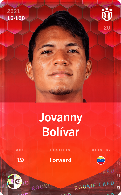 Sorare - Sorare Official - Jovanny Bolívar 2021-22 • Rare 15/100 - NFT # 97851272242382516471125338752202352406920783485350356332194458172414999128336