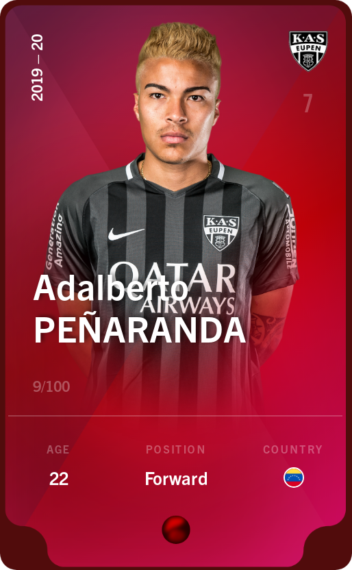 Sorare - Sorare Official - Adalberto Peñaranda 2019-20 • Rare 9/100 - NFT # 55081190075341335206045082410409290941185393910006966342615857311738321531966