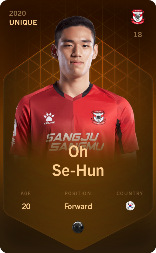 Sorare - Sorare Official - Oh Se-Hun 2020-21 • Unique - NFT # 25374710705032240553278491095016572769647826427271189950078071417275757424395