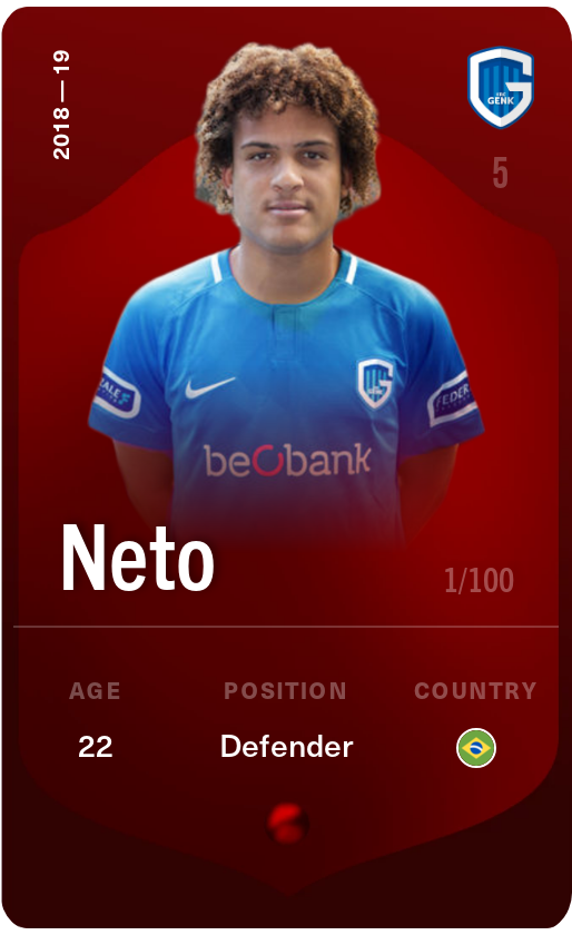 Sorare - Sorare Official - Neto 2018-19 • Rare 1/100 - NFT # 106399591531988621908625149105486858703797440963132645667637483236489746204739