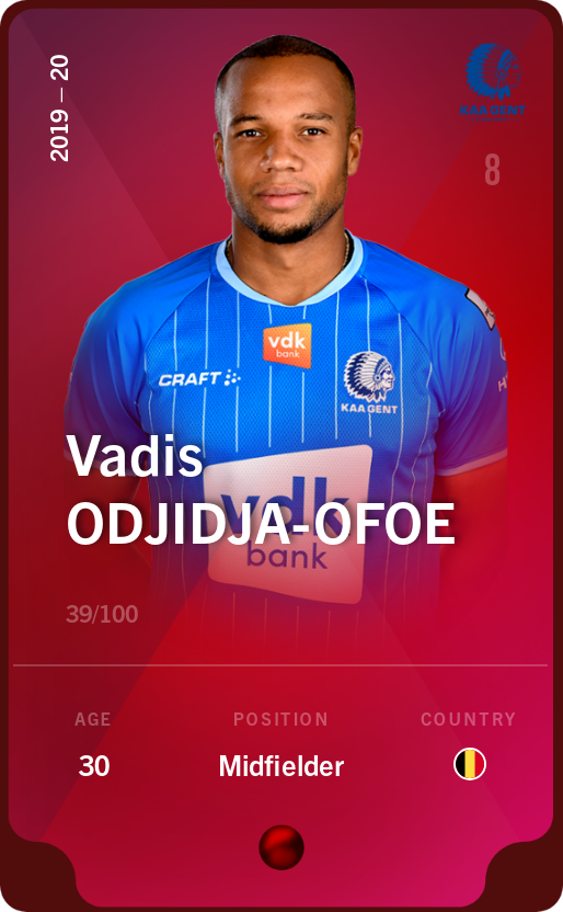Sorare - Sorare Official - Vadis Odjidja-Ofoe 2019-20 • Rare 39/100 - NFT # 104021974355694085092114762147880996298301814673290673924891194932840049770509