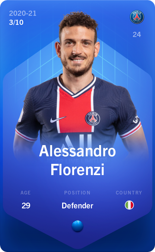Sorare - Sorare Official - Alessandro Florenzi 2020-21 • Super Rare 3/10 - NFT # 69108171871963886031663124533987637976196058788280612282350114161184138737742