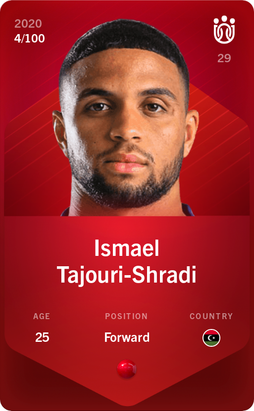 Sorare - Sorare Official - Ismael Tajouri-Shradi 2020-21 • Rare 4/100 - NFT # 61218685809123553805298791830839649301308863086722819238975995114760181477819