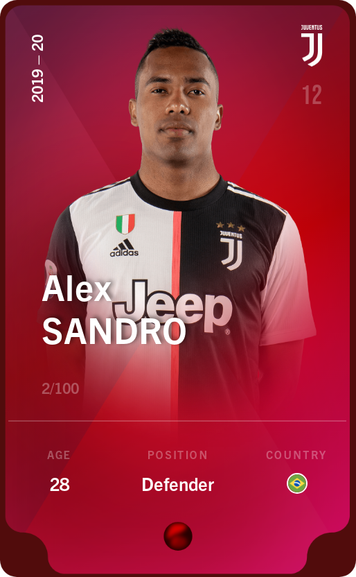 Sorare - Sorare Official - Alex Sandro 2019-20 • Rare 2/100 - NFT # 36075976091578033353121853776688443677981311447087825732677673566540663360245