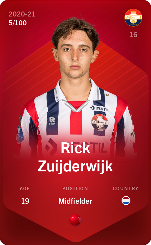 Sorare - Sorare Official - Rick Zuijderwijk 2020-21 • Rare 5/100 - NFT # 110896560926671572258498563032352167386347375992042374131119781464777083733363