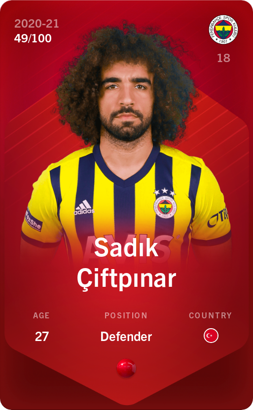 Sorare - Sorare Official - Sadık Çiftpınar 2020-21 • Rare 49/100 - NFT # 111415429655094784111097208987521882914646958547093874684247767544753823399771