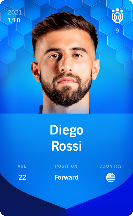 Sorare - Sorare Official - Diego Rossi 2021-22 • Super Rare 1/10 - NFT # 70374369799825206609184377178175949702715440285054079802190764080146273998809
