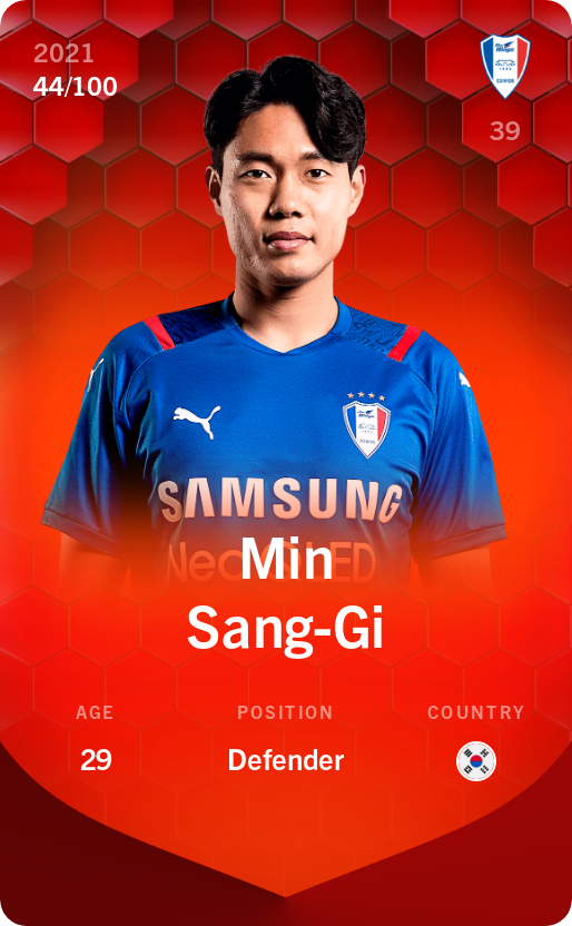 Sorare - Sorare Official - Min Sang-Gi 2021-22 • Rare 44/100 - NFT # 85436752504848687010274428478213562216541379992008601907682253062429743328850