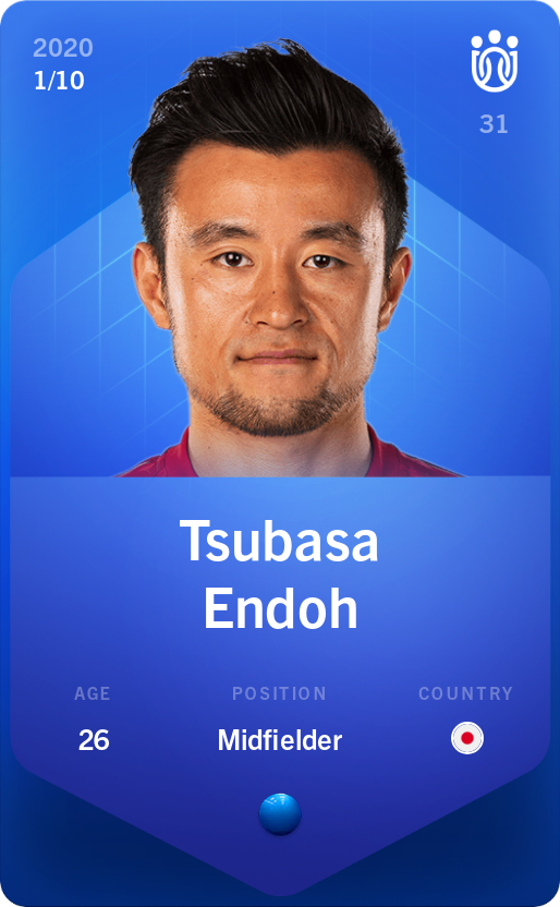 Sorare - Sorare Official - Tsubasa Endoh 2020-21 • Super Rare 1/10 - NFT # 88081218769600849730259639040775828718820773950915365168689131675246381077092
