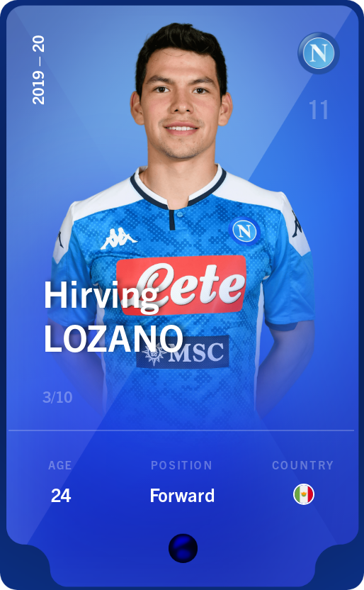 Sorare - Sorare Official - Hirving Lozano 2019-20 • Super Rare 3/10 - NFT # 22220359327148247814865536743615956522094286249458228987887833662662029195909