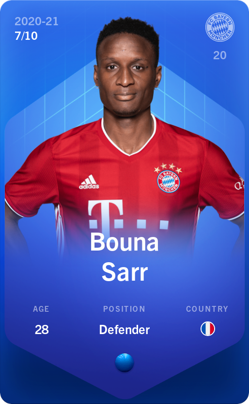 Sorare - Sorare Official - Bouna Sarr 2020-21 • Super Rare 7/10 - NFT # 105097135236078852040349138329902017654840082572534868701394528178544552378416