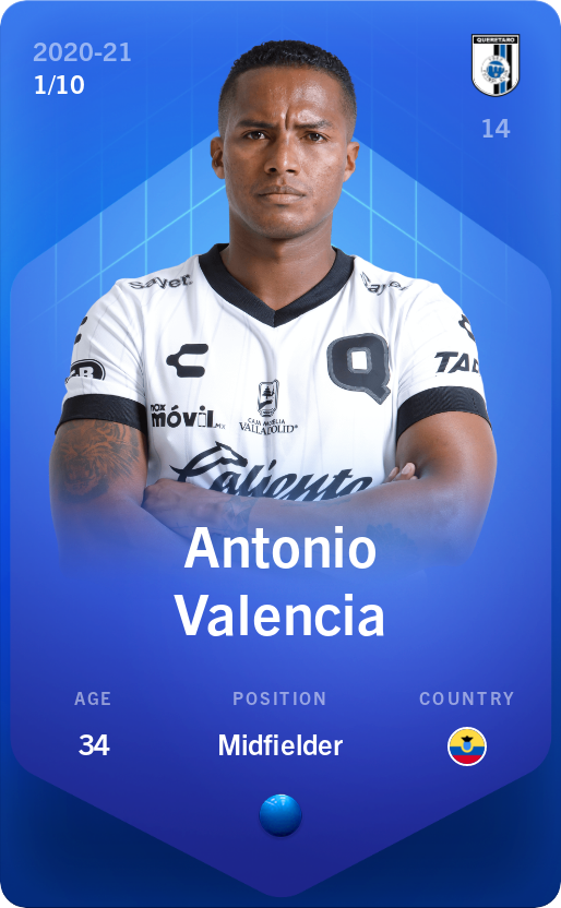 Sorare - Sorare Official - Antonio Valencia 2020-21 • Super Rare 1/10 - NFT # 101416953614933676882373894202833576318534452292392581767770954094904338983978