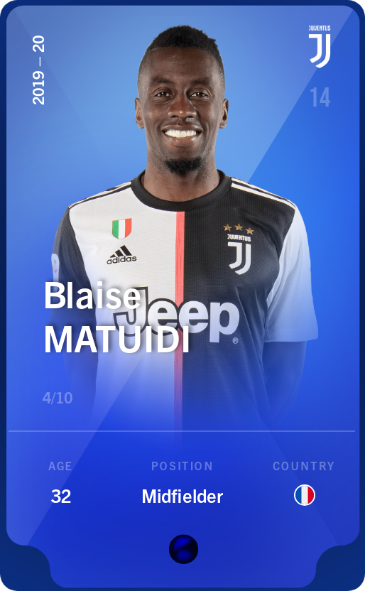 Sorare - Sorare Official - Blaise Matuidi 2019-20 • Super Rare 4/10 - NFT # 112337487611261852340145389707354124926823232149973377586645879496367294928927