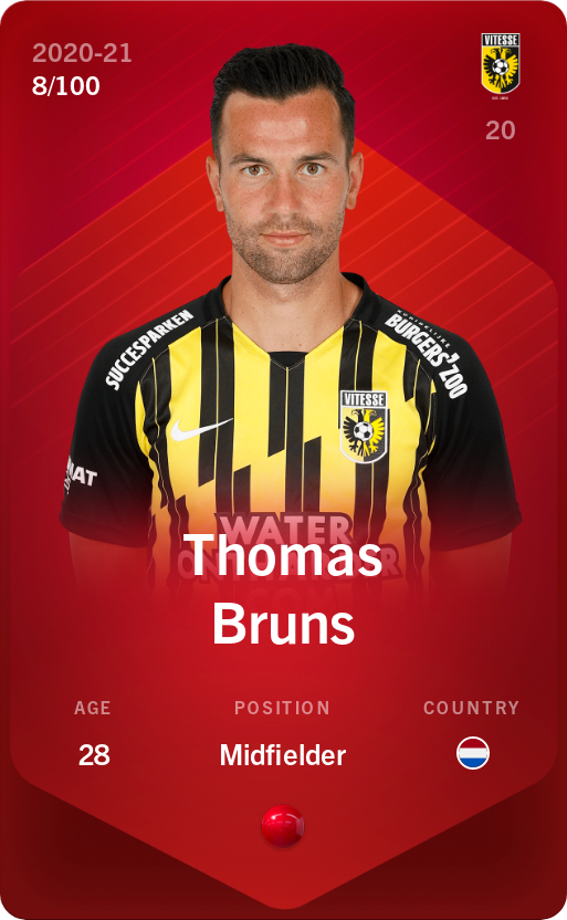 Sorare - Sorare Official - Thomas Bruns 2020-21 • Rare 8/100 - NFT # 8205877207232336664263278348613766206772771117800086329822817096702298626285