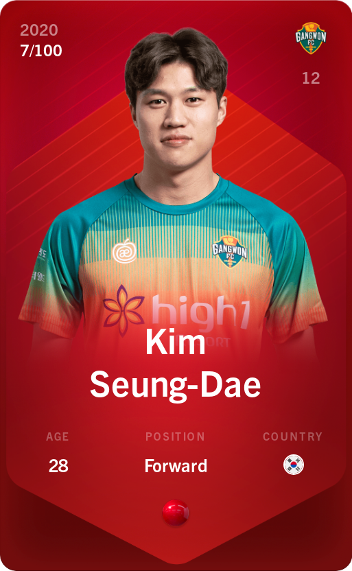 Sorare - Sorare Official - Kim Seung-Dae 2020-21 • Rare 7/100 - NFT # 75960770481068683359120148442372276847442507764954669363039926309258695071824