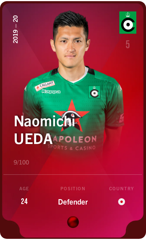Sorare - Sorare Official - Naomichi Ueda 2019-20 • Rare 9/100 - NFT # 72902779434072185696533546006713383445492013940339579218158410711249919201818
