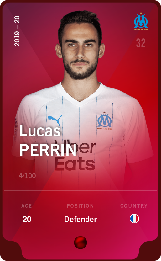 Sorare - Sorare Official - Lucas Perrin 2019-20 • Rare 4/100 - NFT # 70269224936064133929932909590974619365024728845441084404367723061896560999965