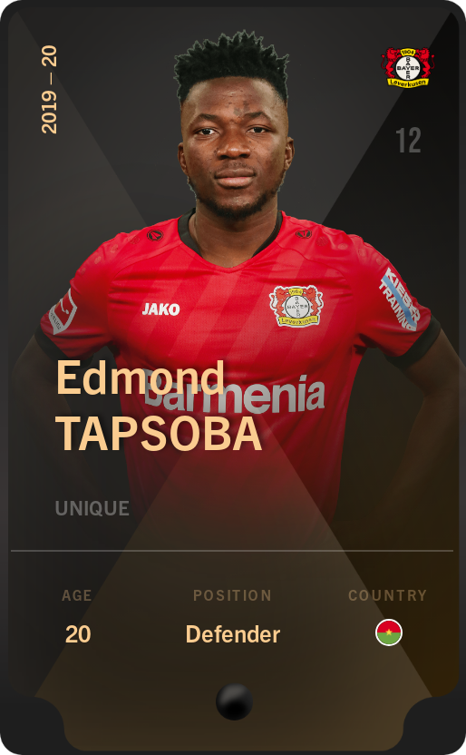 Sorare - Sorare Official - Edmond Tapsoba 2019-20 • Unique - NFT # 100826852012162345328972659248028357416497175667812874532510336307101644288899