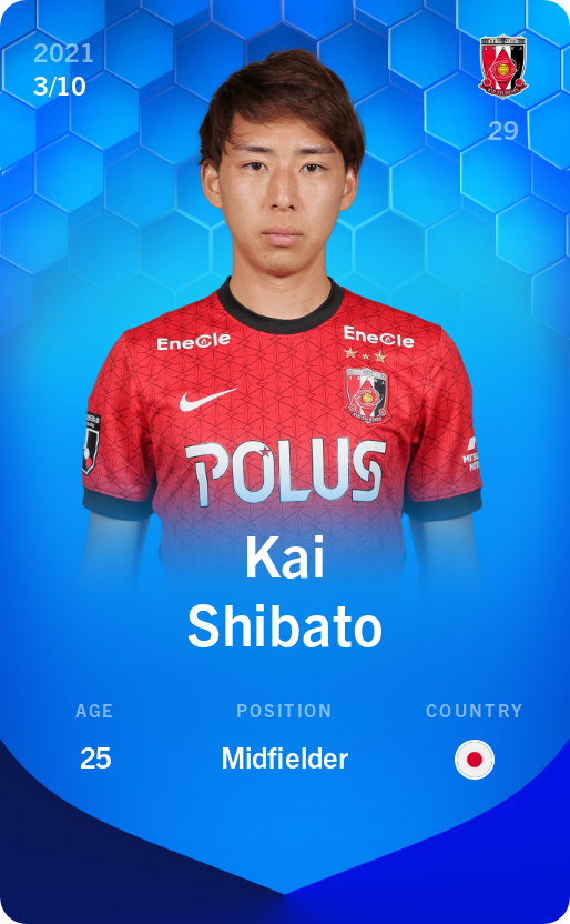 Sorare - Sorare Official - Kai Shibato 2021-22 • Super Rare 3/10 - NFT # 27096189503903019014028445346352426276462820271843335774666885409940909586769