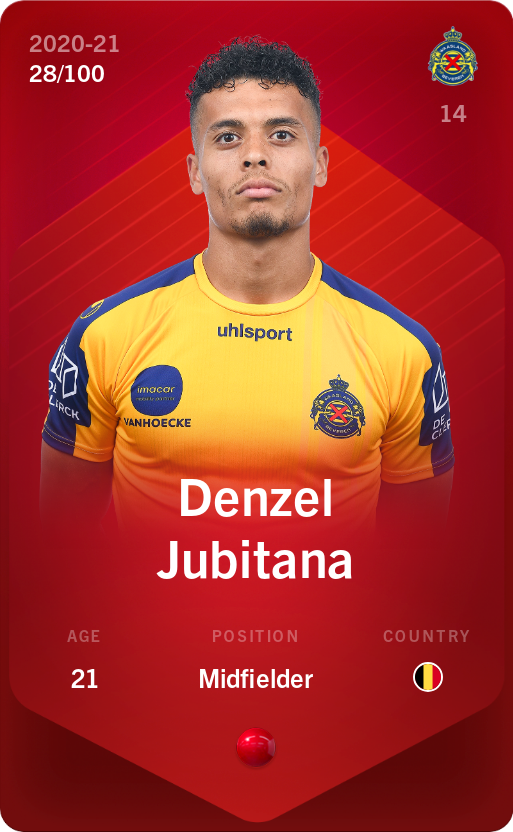 Sorare - Sorare Official - Denzel Jubitana 2020-21 • Rare 28/100 - NFT # 59443769546753692995903807212154354427904341403343051874496368377269903714000