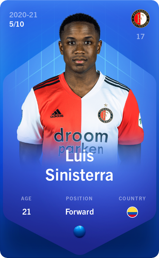Sorare - Sorare Official - Luis Sinisterra 2020-21 • Super Rare 5/10 - NFT # 81836624071774475526651731024412098767293480425972585989090279381543011942355