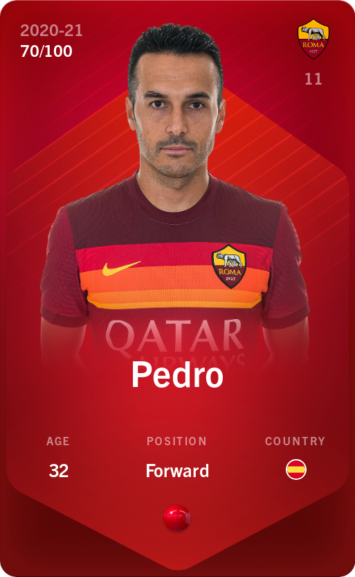 Sorare - Sorare Official - Pedro 2020-21 • Rare 70/100 - NFT # 26466543526087809791740109420097237822953610643352258055146336806414998086186