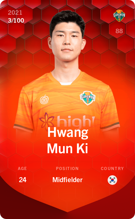 Sorare - Sorare Official - Hwang Mun Ki 2021-22 • Rare 3/100 - NFT # 11540319326464756324424604666038170230686995519545581370227292106391344403263