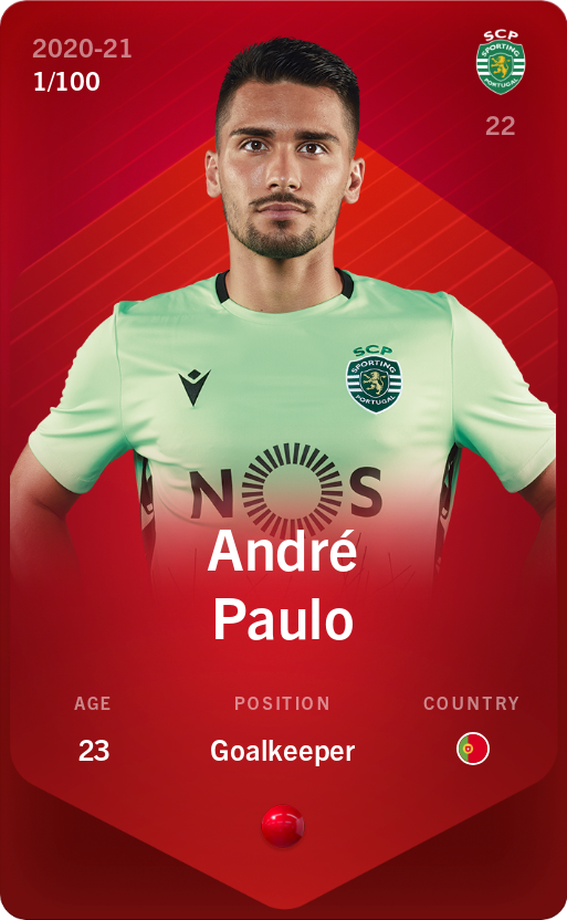 Sorare - Sorare Official - André Paulo 2020-21 • Rare 1/100 - NFT # 24307382727455772760646217567145064406637772357971074937529025719424859764380