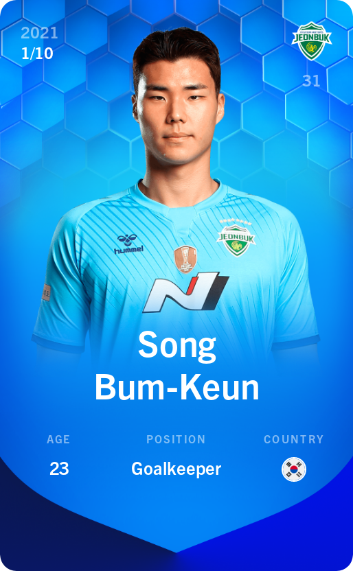 Sorare - Sorare Official - Song Bum-Keun 2021-22 • Super Rare 1/10 - NFT # 99120752495642219320196445051455890695140401803530485876314974996693309520933