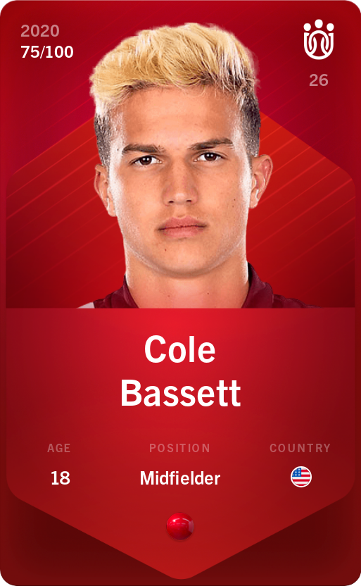 Sorare - Sorare Official - Cole Bassett 2020-21 • Rare 75/100 - NFT # 89028161535112231598086462282543762091463405651127994719959303757800542006036