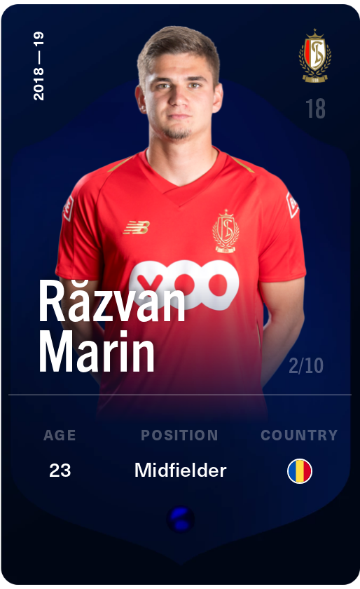 Sorare - Sorare Official - Răzvan Marin 2018-19 • Super Rare 2/10 - NFT # 4629199357987811255990875836132297324667241873820000043570232110632450353034