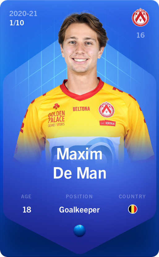 Sorare - Sorare Official - Maxim De Man 2020-21 • Super Rare 1/10 - NFT # 11994766339561805164678668604547620993349084748884512281423965359061861088969