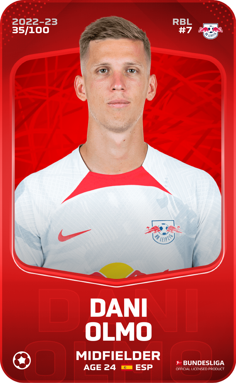 Sorare - Sorare Official - Dani Olmo 2022-23 • Rare 35/100 - NFT # 84141157318244356311706123056856024411327037343271260780093104133098266606412