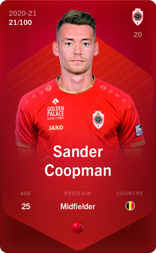 Sorare - Sorare Official - Sander Coopman 2020-21 • Rare 21/100 - NFT # 36580446272253277240256660180359615436739374468123752358565691590806443445498