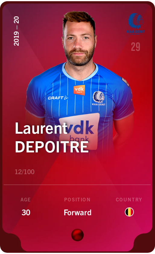 Sorare - Sorare Official - Laurent Depoitre 2019-20 • Rare 12/100 - NFT # 14422350462577986654690852989080154541435390269159027032482884324739886914678