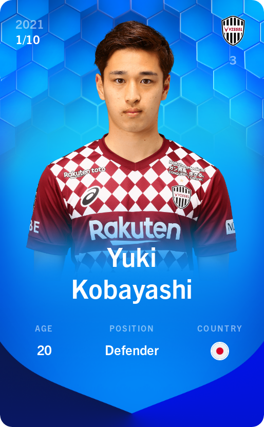 Sorare - Sorare Official - Yuki Kobayashi 2021-22 • Super Rare 1/10 - NFT # 115767592740717950783859087570335531409016143559525978128803065391590761330301