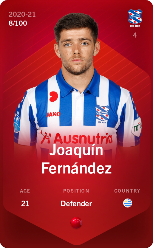 Sorare - Sorare Official - Joaquín Fernández 2020-21 • Rare 8/100 - NFT # 4786944352270649591790626463850424593273264216875344970325664173665230928240