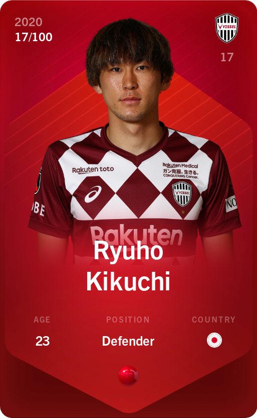 Sorare - Sorare Official - Ryuho Kikuchi 2020-21 • Rare 17/100 - NFT # 35872929612286485328979706857473503423616625299974006547907346009424693959727