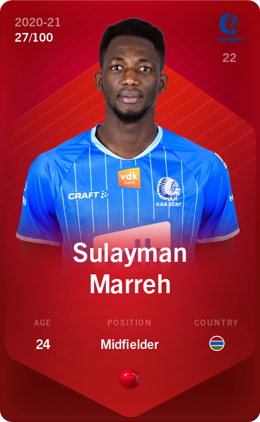 Sorare - Sorare Official - Sulayman Marreh 2020-21 • Rare 27/100 - NFT # 16101531209634422928502024177291581110937171269898592419448115931364429637915