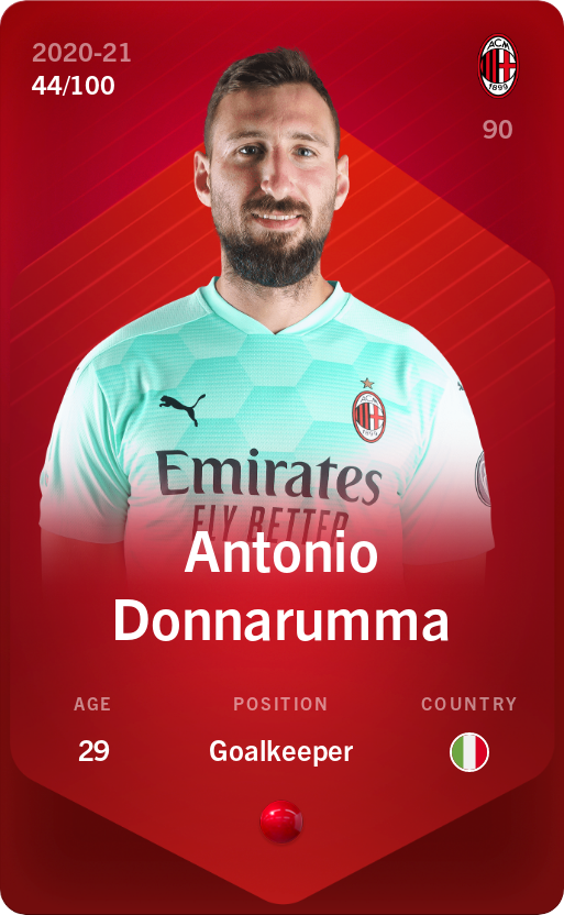 Sorare - Sorare Official - Antonio Donnarumma 2020-21 • Rare 44/100 - NFT # 78274346107541091116066901594793742808932347876595789870432972717729289228718