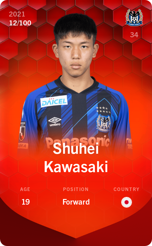 Sorare - Sorare Official - Shuhei Kawasaki 2021-22 • Rare 12/100 - NFT # 2794197464361564990180244484163206366427672005101220665813659374034128058374