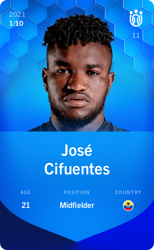 Sorare - Sorare Official - José Cifuentes 2021-22 • Super Rare 1/10 - NFT # 57976321671785996389257517369488048757642028137093597102079300769996502715109