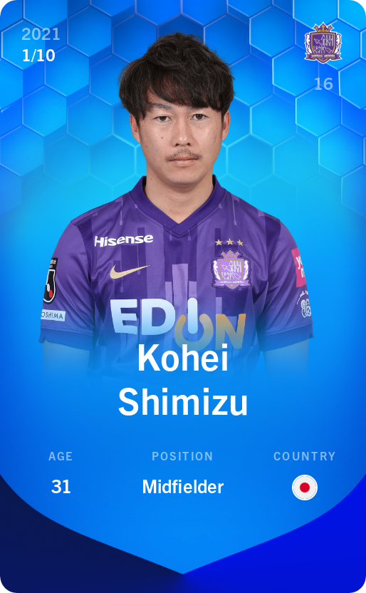 Sorare - Sorare Official - Kohei Shimizu 2021-22 • Super Rare 1/10 - NFT # 108460745734094123646243372236834707773652725250607366263435259425657187744063