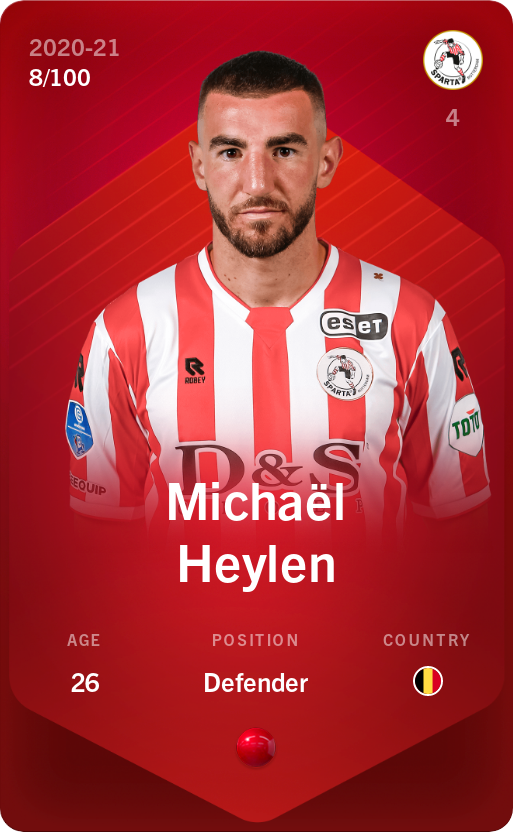 Sorare - Sorare Official - Michaël Heylen 2020-21 • Rare 8/100 - NFT # 109224324896236417851778251345098401503177819434413684701472081232329814106987